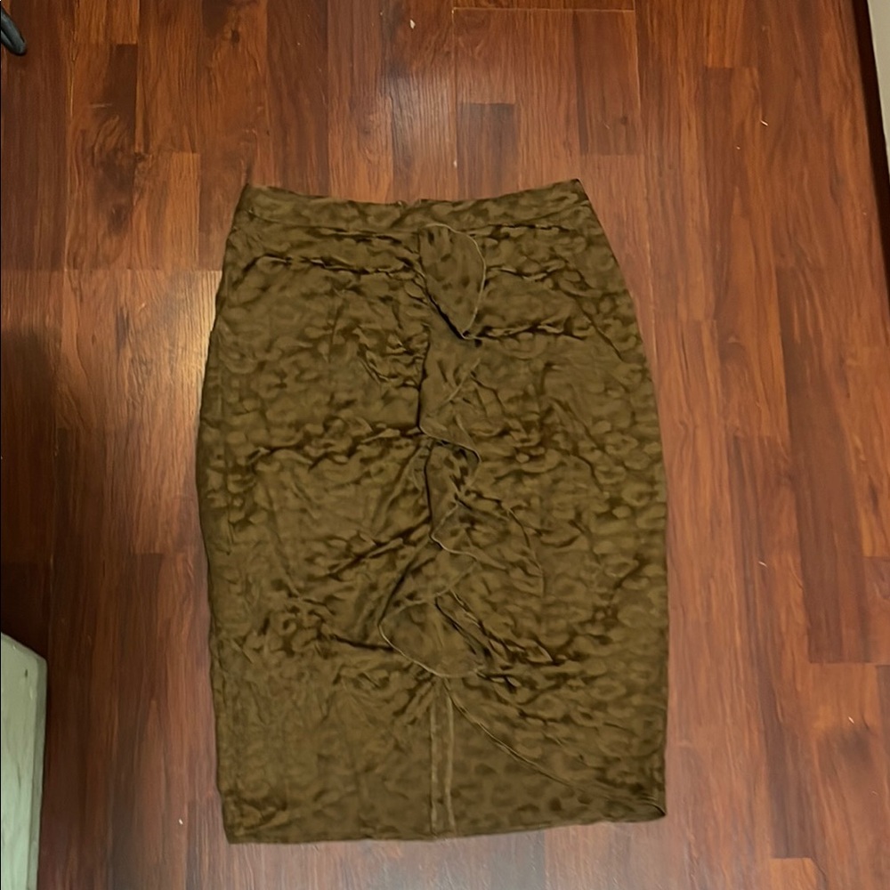 Zara Textured Brown Pencil Skirt